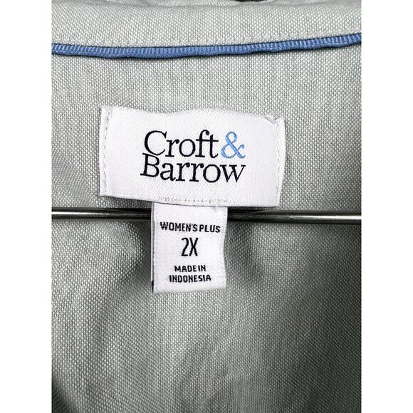 Croft & Barrow Women's The Classic Dress Shirt Button Down Mint Plus SZ 2X:NWT - Picture 8 of 10